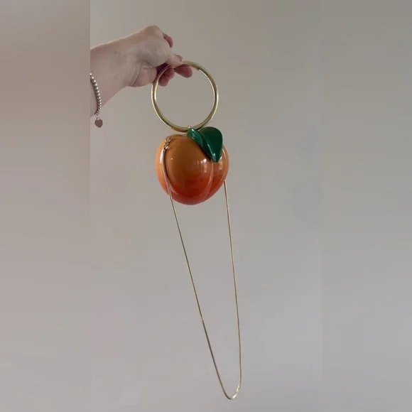 Zara peach shape box bag, 2025 clutch with chain strap - Picture 5 of 8